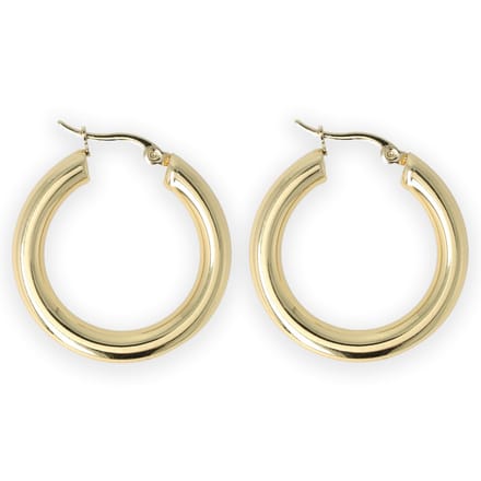 Lajetti - Stainless Steel Oorringen 3 cm - Gold plated Dames Oorbellen