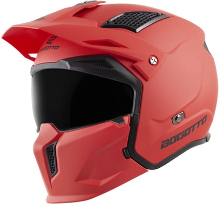 Bogotto Radic 22.06 Mat Rood Motorhelm - Helm
