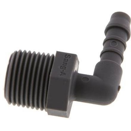 6 mm & R3/8'' PA 6 L-Slangpilaar Met Buitendraad [10 Stuks]