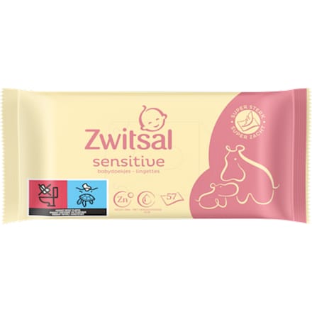 Zwitsal - Billendoekjes Sensitive - 1 x 57 - 57 babydoekjes