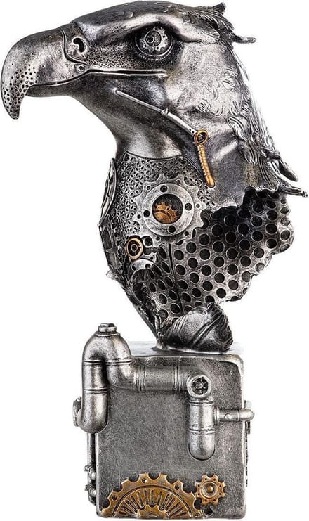 Metal design art -Valk vogel -buizerd sculptuur urban punk hoogte 27 cm - polyresin