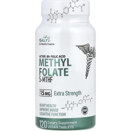 Méthylfolate, 15 mg, 120 Comprimés Végans