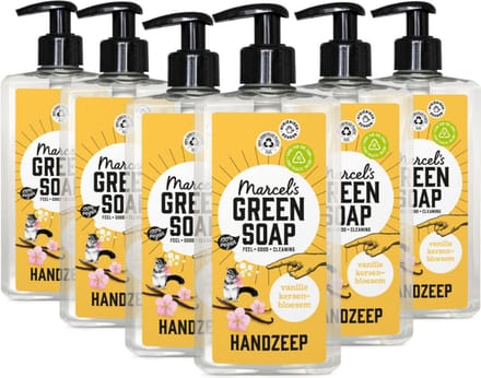 Marcel’s Green Soap Handzeep Vanille & Cherry Blossom – 6×500 ml – Navul & Voordeelverpakking