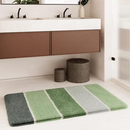 Bath Mat, Cuddly Fluffy Soft Pile | Non-Slip and Washable Rio Marina (70 x 120 cm, Lime Green)