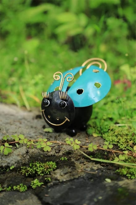 Metalen lieveheersbeestje Isa turquoise - Geldclip