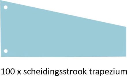 Scheidingsstroken trapezium tabbladen Office Basics - 2 gaats - blauw karton - set 100 stuks