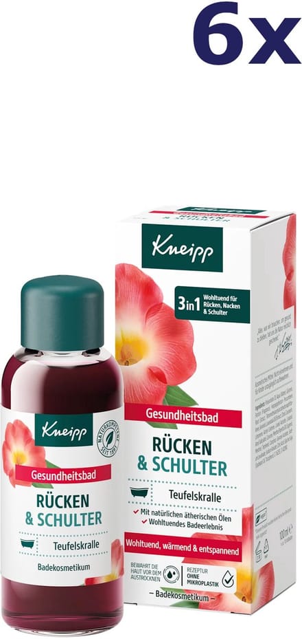 6x Kneipp Badolie rug en schouders 100 ml