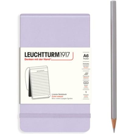 Leuchtturm1917 reporter notepad, hardcover, pocket (a6), gelinieerd, lila