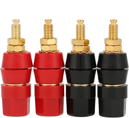 4 Stuks Audio Speaker Terminal Binding Post Plug Jack 4mm Panel Mount Zwart Rood