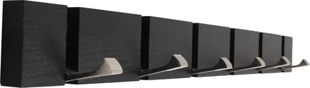 HOME It® flex kapstok met 6 haken 60 × 5,5 × 2 cm zwart eiken