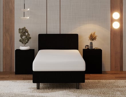 Nessa® - 90x200 Boxspring Bjorn Zwart + Pocketvering matras 20cm
