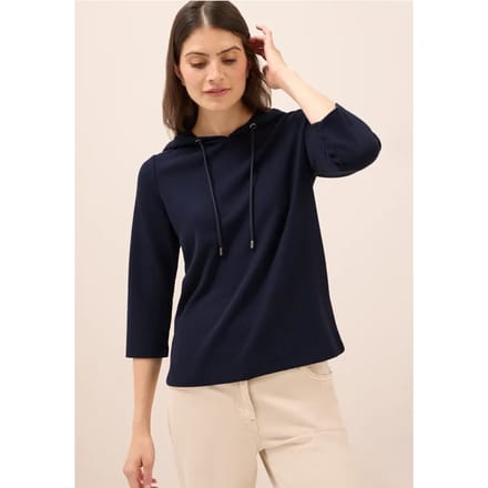 Hoodie Shirt met geribde structuur