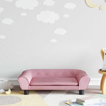 vidaXL - Kinderbank - 70x45x26 - cm - fluweel - roze