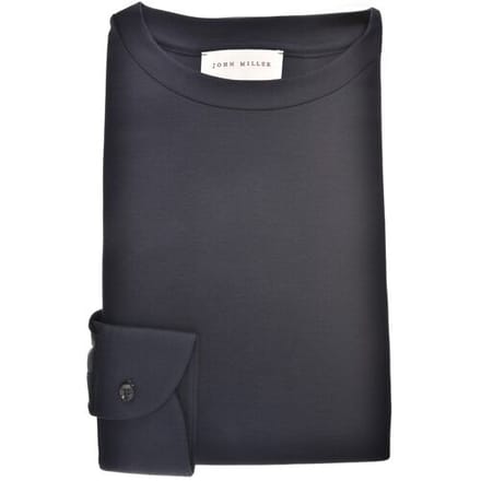 John Miller T-Shirt Round Neck Long Sleeve Jersey Solid Color Navy / male