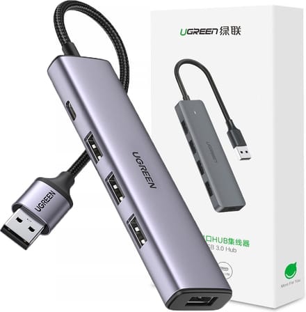 Ugreen - USB - HUB-splitter - 4x USB 3.0 grijs - (CM473 - 20805)