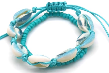 Gelaagde Armband – Schelpen – Blauw – Kunststof