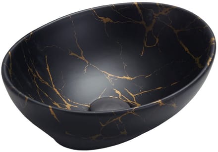 Mexen Elza opbouw wastafel 40 x 33 cm, zwart steen - 21014098