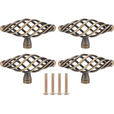 Lot de 4 poignées de porte en alliage de zinc antique, boutons de traction pour placard, armoire, tiroir, armoire, accessoire de quincaillerie