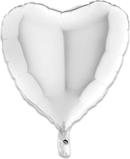 GRABO 18018WH-P Heart Shape Balloon Single Pack, Length-18 I