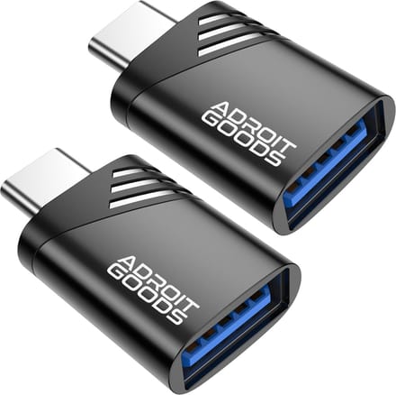 AdroitGoods 2x USB-C naar USB-A Adapter - USB 3.1 - Converter - Aluminium Zwart