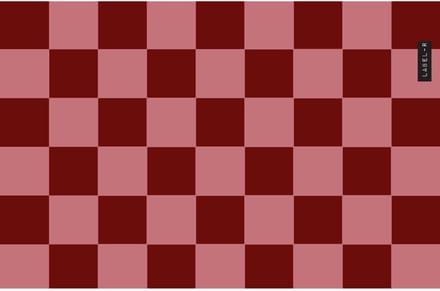 Inductiebeschermer geblokt 60x52cm donkerrood roze