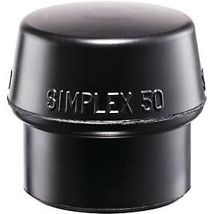 Zacht beklede hamerkop SIMPLEX kop-Ø 40mm rubber zwart medium HALDER
