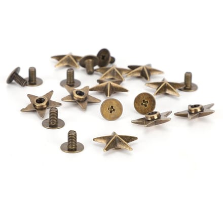 Clous Rivets Forme Étoile DIY Vêtements Chaussures Accessoires de Décoration avec Vis 14mm Brown