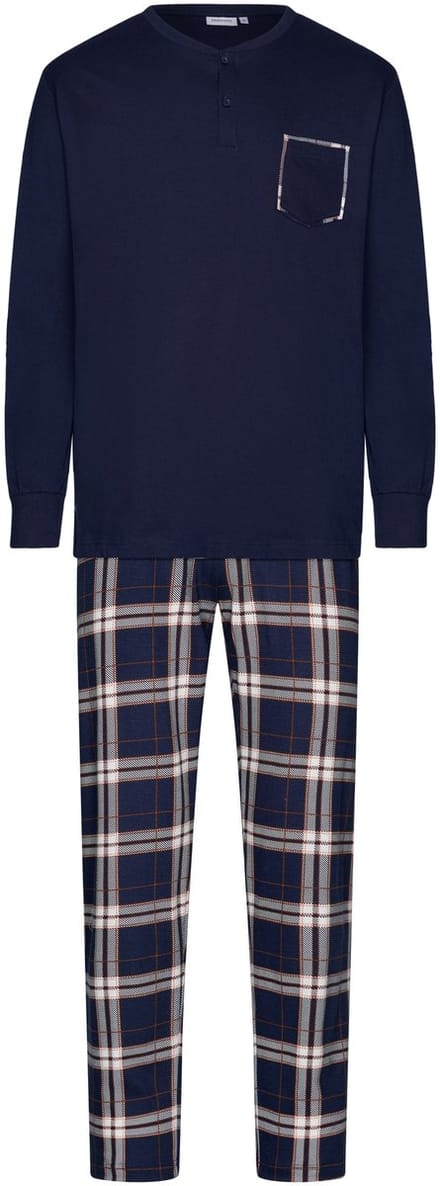 Pastunette - Pyjama - Midnight Mode - Katoen - Blauw Geruit - Maat M