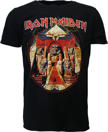 Iron Maiden Powerslave Bliksem Cirkel T-Shirt - Officiële Merchandise - S