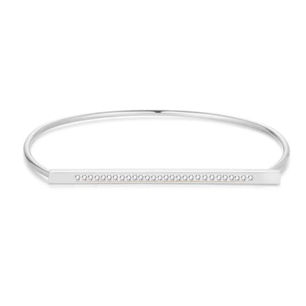 Twice As Nice Armband in edelstaal, bangle, steentjes 6cm