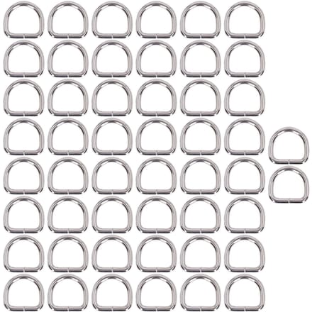 50 stuks D-ringen Duurzaam Draagbaar Compact Lichtgewicht Eenvoudig Vervangbaar Tasaccessoires voor Kleding Silver gray