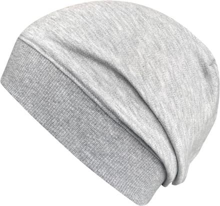 Lichte Kinder Beanie Muts Effen Grijs van Biologisch Katoen