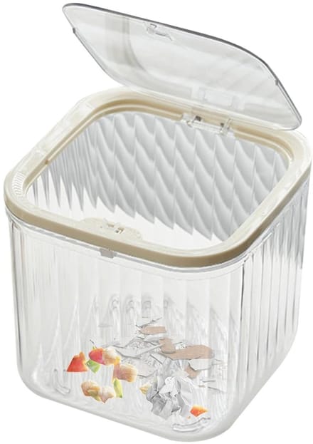 Bureauprullenbak Deksel - Afvalemmer Container - Bureau Organisatie - Transparant Ruimtebesparend - 15.5 cm Breed - Transparant
