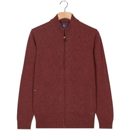 Baileys Vest Full Zip Front Body Structure Knit Deep Mauve / male