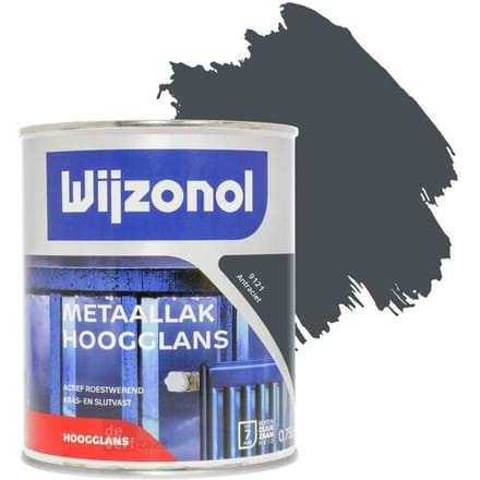 Wijzonol Metaallak Hoogglans - Antraciet - 750 ml - Verfhal.nl