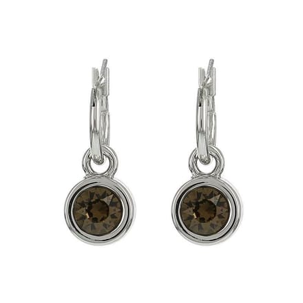 Biba Hang Oorbellen met Swarovski Steentje Sm. Quartz