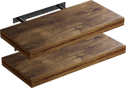 Casaria Wandplank – 2 St. 50 cm 15kg Belastbaar – Donker Eiken
