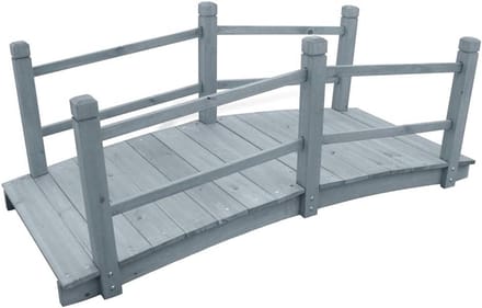 Tuinbrug - Decoratieve brug - Tuin Aankleden - Dubbele leuning ontwerp - 140 cm lang - Grijs