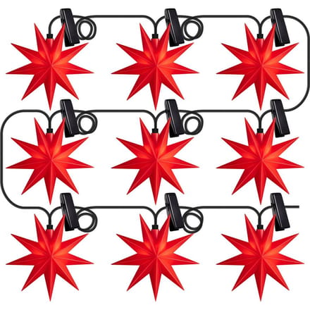 Sterntaler LED venster-sterrenketting IP44 rood