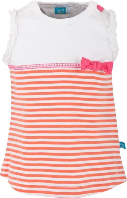 lief! Meisjes T-shirt - Fresh Salmon - Maat 68