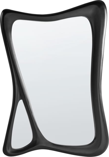 LANESTER - Wandspiegel - Zwart - PU glas/MDF