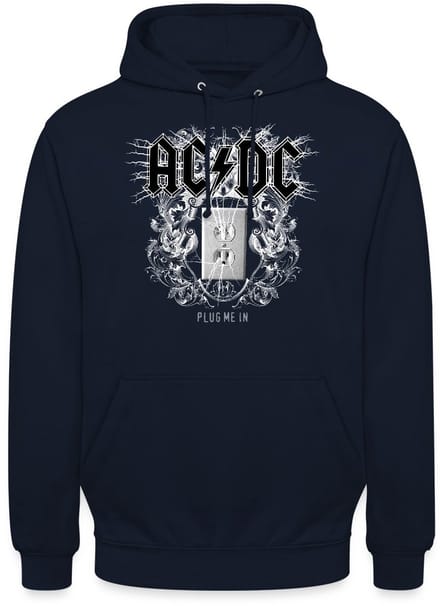 AC/DC Logo Met Socket Plug Me In Videoalbum Hoodie Unisex