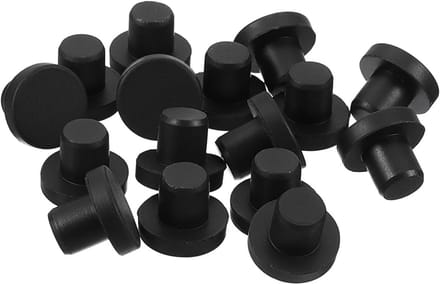 16 Stuks Zwarte Rubberen Gatstoppen voor 9mm Opening