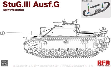 Rye Field Model Modelbouwpakket Militaire voertuigen - 5069 StuG. III Ausf. G Early Production with workable track links Plastic - 1:35 - Modelbouw