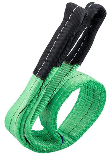 Hijsband 2 ton, groen, 1 meter, dubbel gelaagd, lussen - TRAILERGEAR