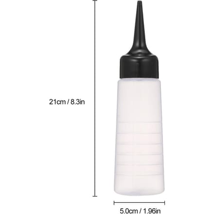 150ml Haarkleurfles Haarkleur Mengfles Haarkleur Applicatorfles met Zwarte Schuine Punt transparant