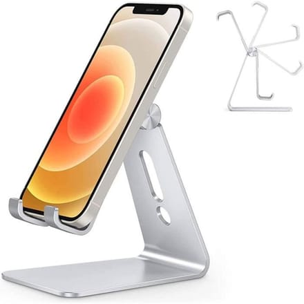 Telefoonhouder, Bureau Telefoonhouder Multi-Hoek Verstelbaar, Aluminium Mobiele Telefoonhouder Compatibel met iP[5]
