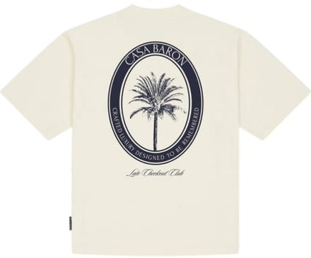 Baron Filou Heren T-shirt Wit Backprint Casa Baron Palm