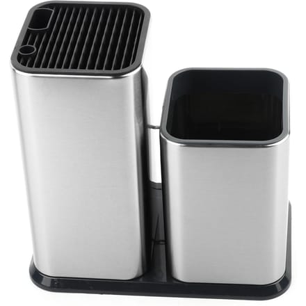 2-in-1 messenhouder, keukenaccessoires, roestvrijstalen messenhouder gray