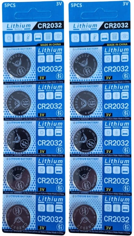 CR2032 3V Lithium Knoopcelbatterijen – 10 stuks (2 x 5 blister)